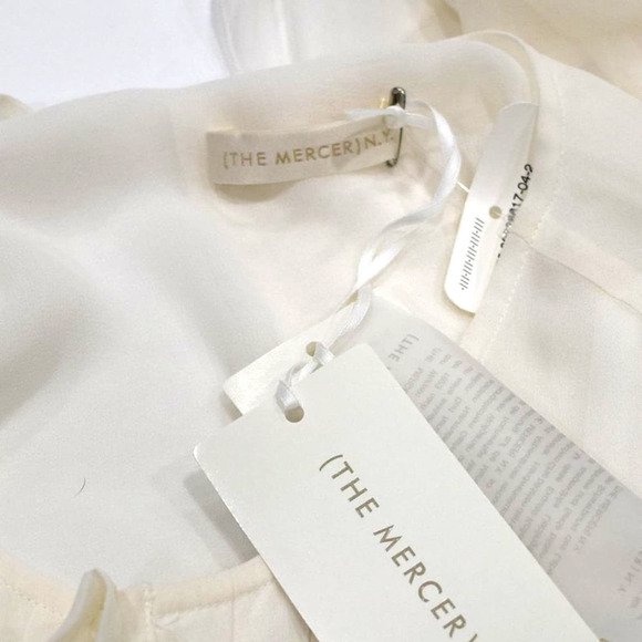 THE MERCER - 100% Silk short sleeve ivory  tunic women's size EU 40, US M - Picture 3 of 6